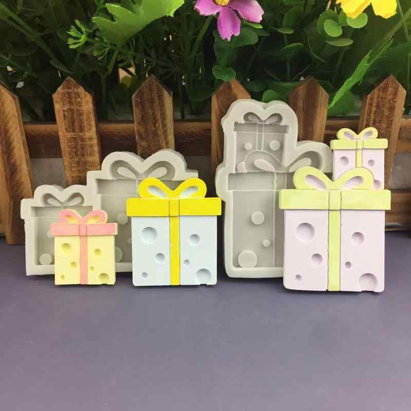 製菓型 シリコンモールド 2連 蝶結び リボン ギフトボックス チョコレート ケーキ 焼き菓子 手作り お菓子作り クリスマス バレンタイン デコレーション(3.0)