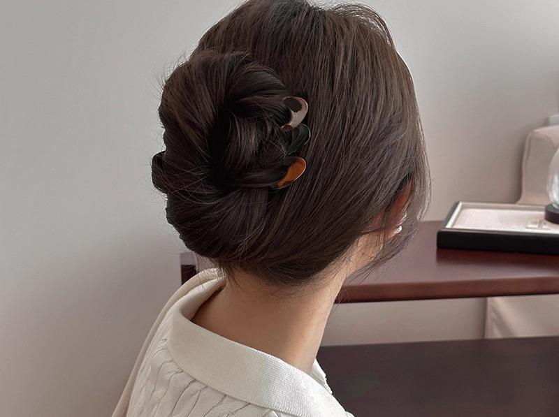 ヘアアクセサリー コーム おしゃれ かんざし レディース シンプル 多機能 ヒョウ柄 U字 まとめ髪 お団..