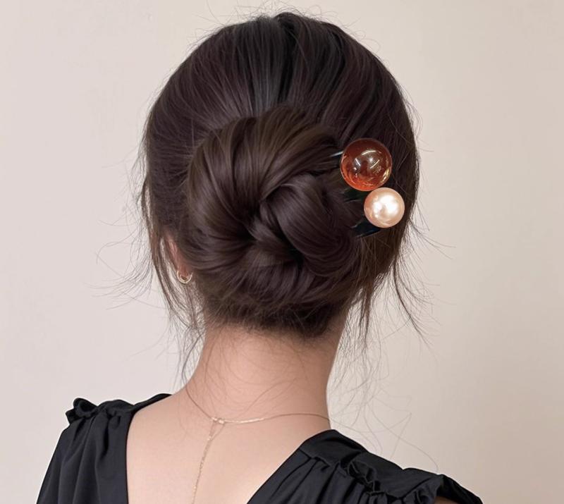 かんざし 普段使い ヘアアクセサリー コーム おしゃれ レディース ビーズ 3本足 ピン クリップ お団子 ..