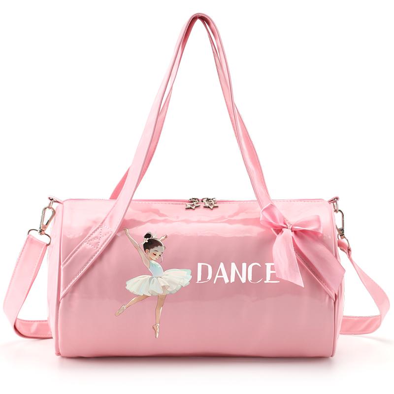 ダンス レッスン バッグ かわいい 鞄 子供 女の子 手提げ 肩掛け ショルダー ストラップ 調節可能 ラテ..