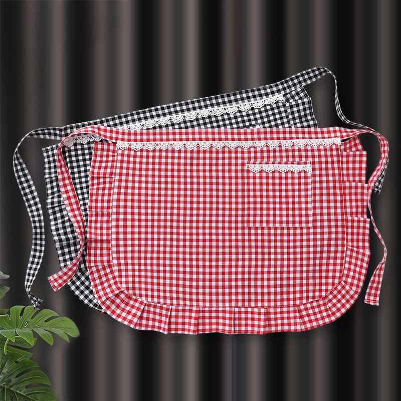 Sommelier Aprons - エプロン レディース ハーフエプロン カフェエプロン キッチン 家庭用 調理 料理 飲食店 ワークエプロン 作業服 制服 ユニフォーム 綿 コットン 防汚 韓流 田園風 春夏
