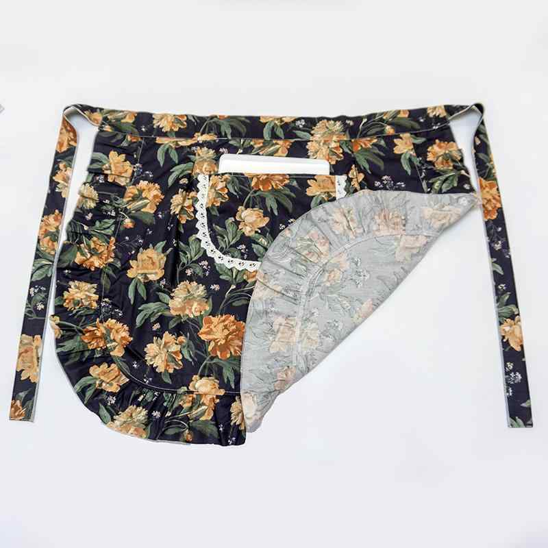 エプロン 綿 家庭用 料理 キッチン 防汚 防水 かわいい おしゃれ 韓国 田園風 フリーサイズ 普段使い ..