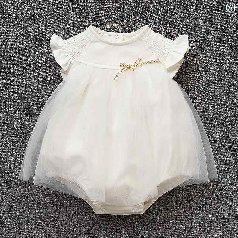 ベビー 女の子 ロンパース ワンピース ドレス 新生児 お宮参り 100日祝い ハーフバ...