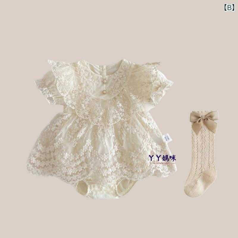 ロンパース 女の子 ベビー セレモニードレス 宮廷風 プリンセス 薄手 綿 コットン ...