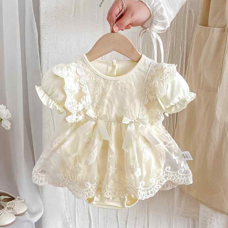 ベビー服 女の子 ベビー レース ワンピース ロンパース ドレス お宮参り 100日祝い 1歳 誕生日 セレモ..