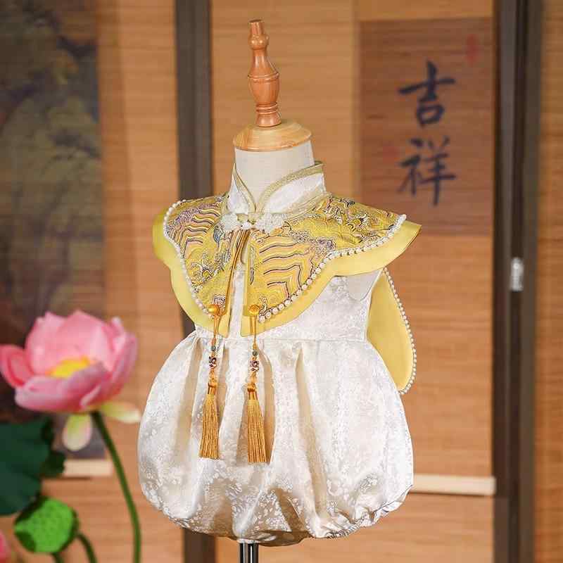 ベビー服 女の子 ロンパース カバーオール チャイナドレス チャイナ風 1歳 誕生日 記念日 伝統行事 記..