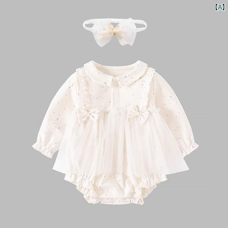 ベビー服 女の子 ロンパース カバーオール プリンセス フリル ドレス ワンピース ...