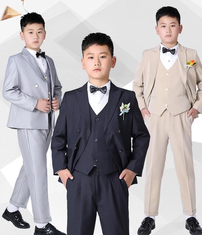 ・適用年齢: 5歳〜14歳・生地: ポリエステル・スタイル: ブリットスタイル・性別: 男の子用・カラー展開: シャンパン色、シルバーグレー、ネイビー ストライプ・参考身長: 130cm, 140cm, 150cm, 160cm, 170cm, 180cm・基準: B区分・素材: その他60%、綿40%