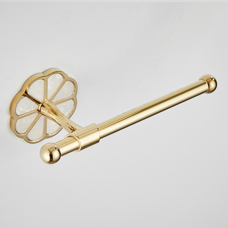 トイレットペーパーホルダー フレンチスタイル 金 花びら 貼るだけ 壁掛け 自立式 亜鉛合金製 銅チタン..