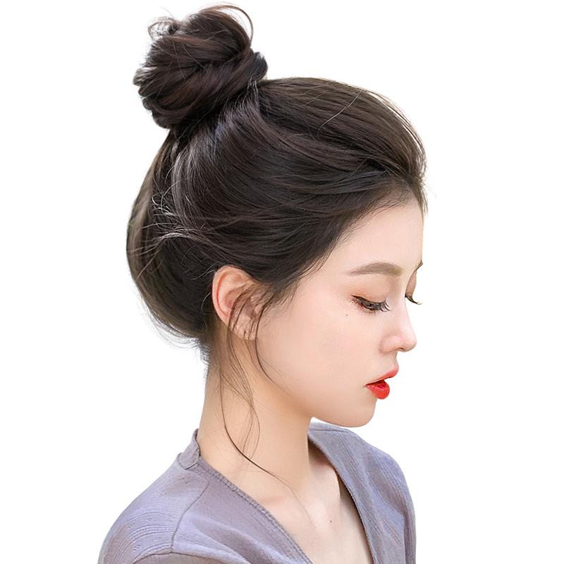 ウィッグ お団子ヘア 付け毛 フェイクヘア インフルエンサー ボリュームアップ 盛り髪 トップ ハイクラウン 自然 ふわふわ 耐熱ファイバー 小顔 若見え ブラウンブラック クールブラウン