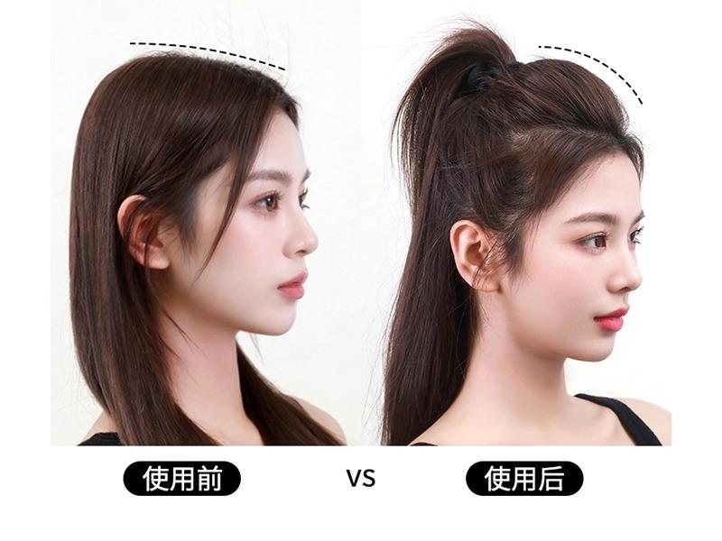 髪飾り レディース 高頭頂部 盛り髪 ボリュームアップ 隠しクリップ 跡なし 簡単 手軽 ふんわりパッド 髪留め 黒