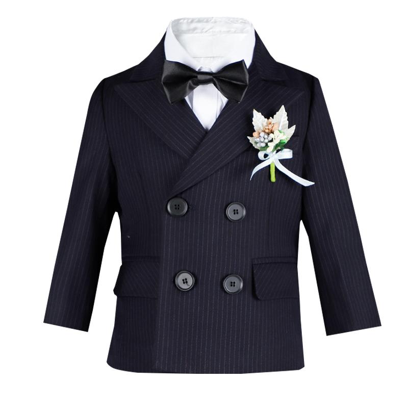 スーツ 男の子 子供用 フォーマルウェア キッズ ボーイズ ジャケット セットアップ スリーピース おしゃれ 上品 ブリティッシュ ストライプ柄 ダブルブレスト 入学式 卒業式 結婚式 発表会 七五三 誕生日 記念日 春秋 ブラック ブルー ベージュ