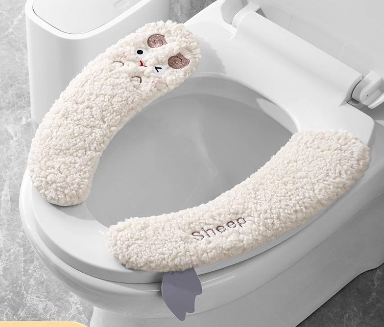 便座カバー 便座シート 便座マット 家庭用 トイレ 冬 厚手 あったか ふわふわ 暖かい ボア素材 フリー..