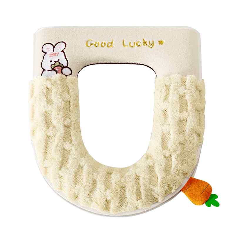 便座カバー 家庭用 オールシーズン ふわふわ 起毛 防水 便座シート にんじんうさぎ キャラクター トイ..