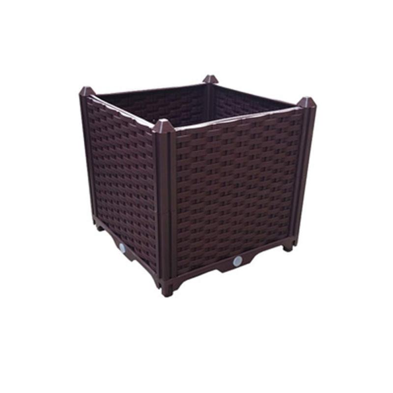 Aeon hum 組立式ガーデンボックス プランターボックス プラスチック 園芸 鉢植え入れ 花、植物、野菜栽培 自由組立 滑車付け ブラウン 二階