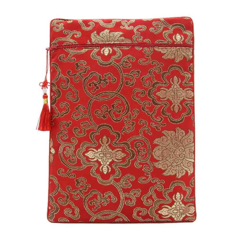 経本入れ おしゃれ 袋 ファスナー付き タッセル ビーズ 装飾 刺繍 大容量 布製 写経 仏具 収納 和柄 小..