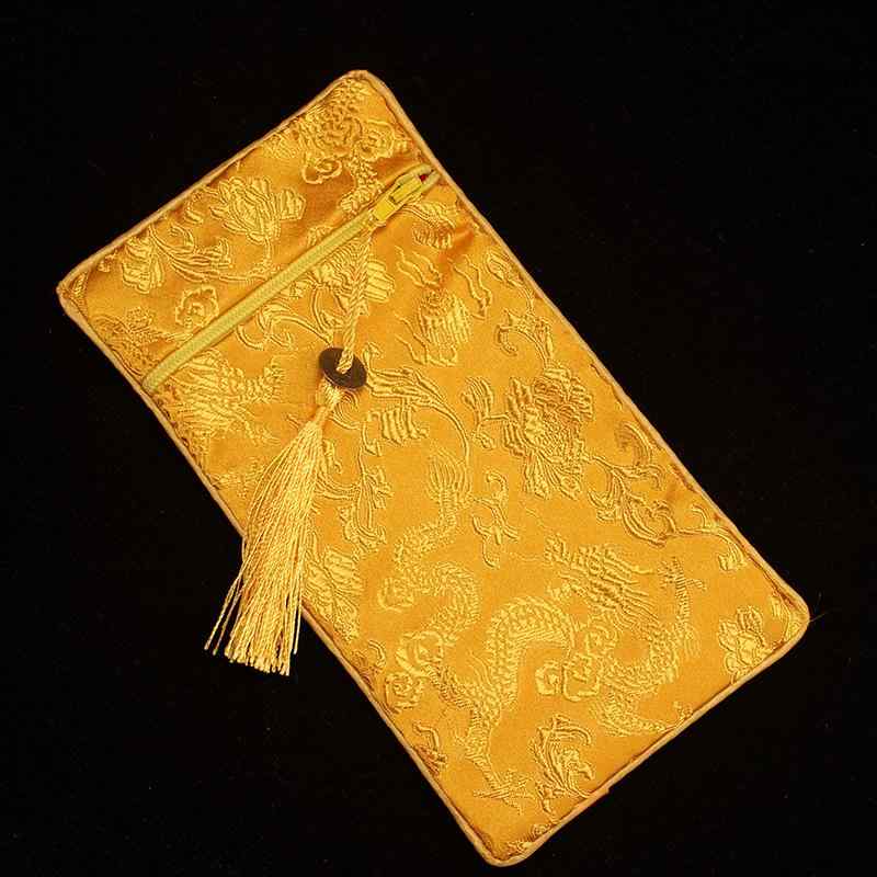 経本入れ おしゃれ バッグ 写経用 法具 収納 ポーチ 龍柄 Lサイズ 厚手 ナイロン 和風 ファスナー付き ..