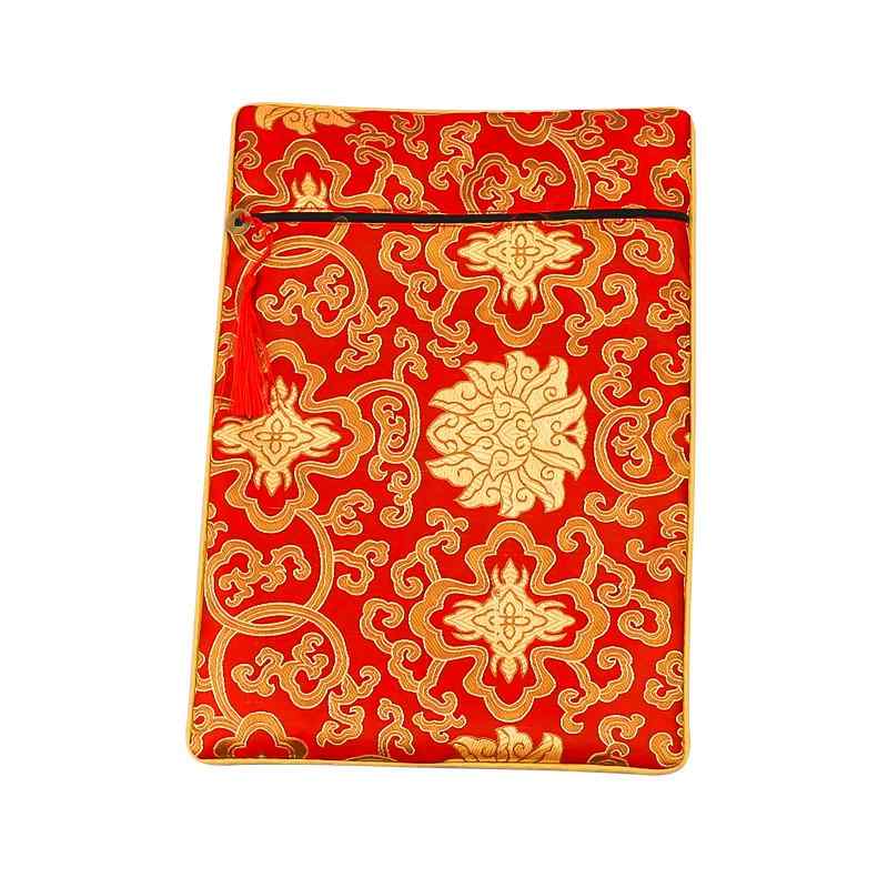 経本入れ おしゃれ 経典袋 収納 布製 マチ付き ポーチ 防塵 保護 仏具 仏教 チベット様式 小物 持ち運..