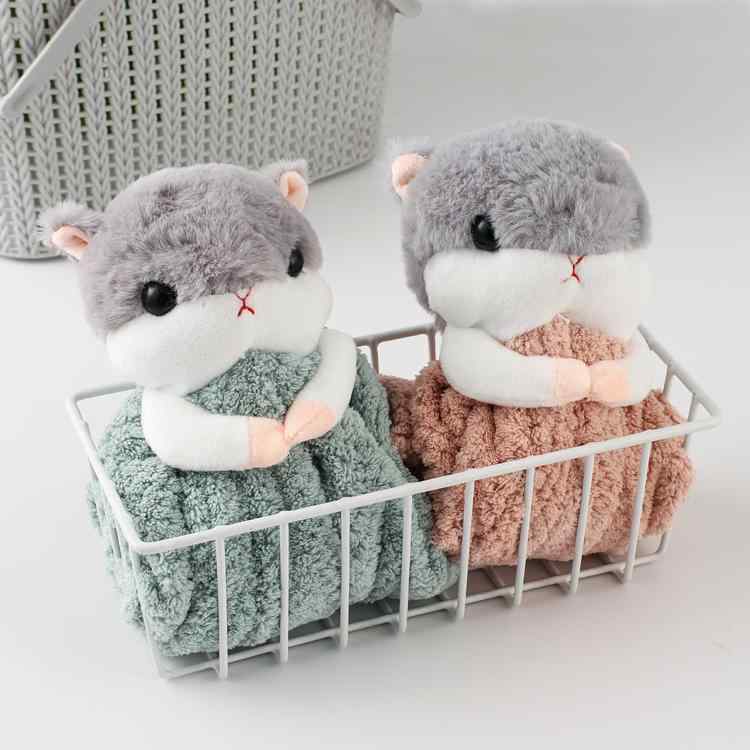 ハンドタオル 子供 キッズ 北欧風 吊り下げ 吸水 速乾 キッチン 洗面所 トイレ用 ふわふわ もこもこ サ..