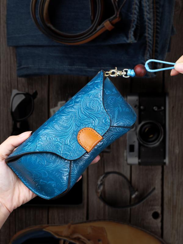 眼鏡ケース メンズ レディース 牛革 本革 レザー レトロ ヴィンテージ風 ハンド刻印 耐衝撃 ストラップ..