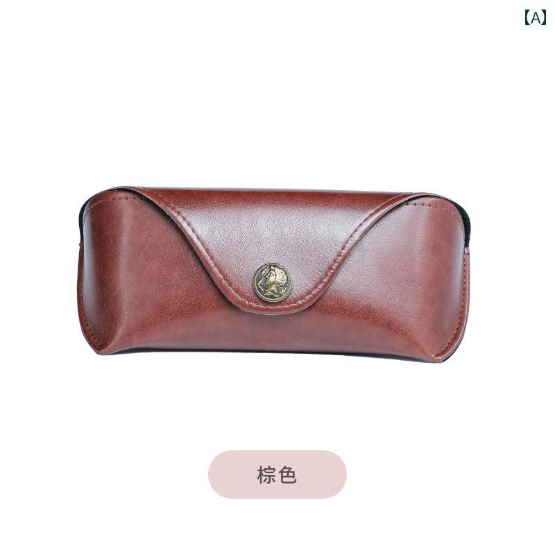 眼鏡ケース メンズ レディース レトロ ハンドメイド ソフトケース レザー 革製 携...