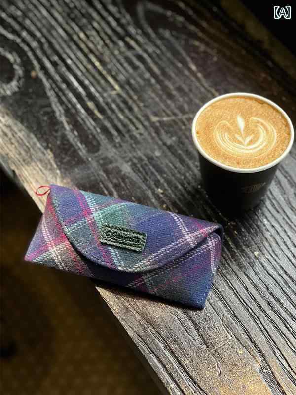 眼鏡ケース 手作り ハンドメイド ブリティッシュスタイル イングランド風 チェック柄 格子柄 ウール ウール素材 カラフル 多色 小物入れ