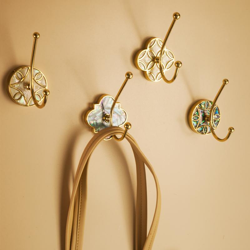 フック フレンチスタイル おしゃれ 貝殻 手作り 真鍮 壁掛け ウォールフック 洋服掛け コート掛け 帽子掛け タオル掛け ノンパンチ 強力粘着 玄関 リビング...