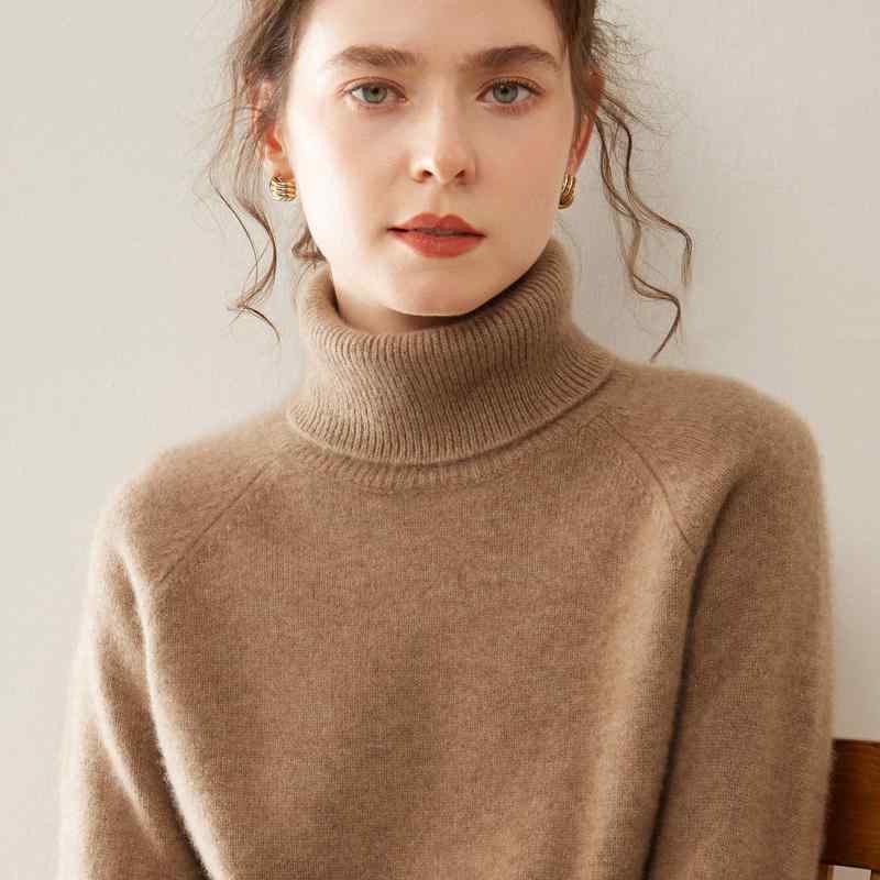 乐天商城 - ニット レディース ハイネック セーター ゆったり オーバーサイズ 厚手 トップス インナー 保温 暖かい 秋冬