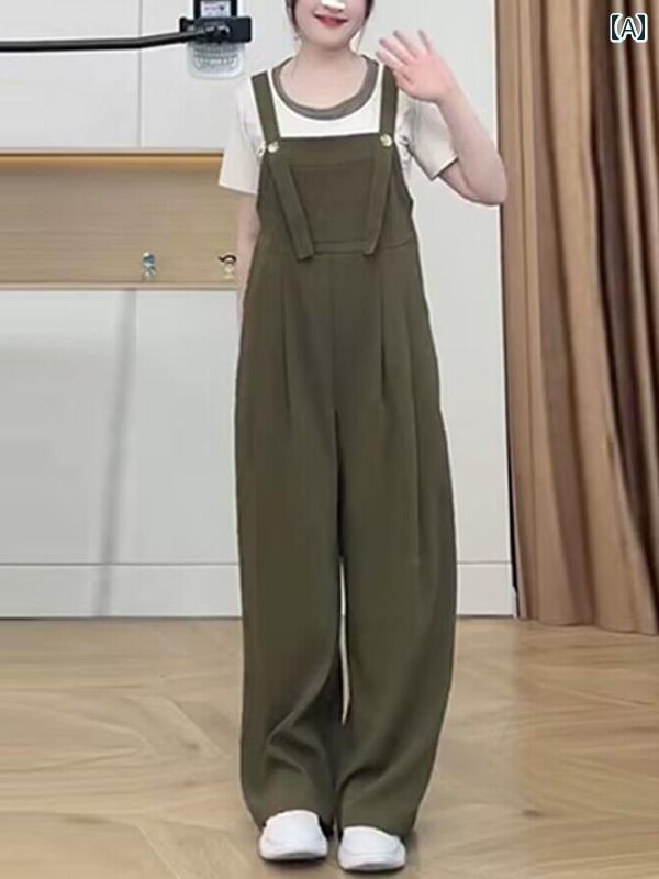 サロペット レディース 大きいサイズ ぽっちゃりさん 体型カバー 着痩せ効果 ゆったり ルーズ カジュア..