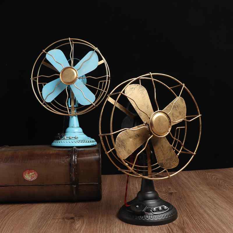 オブジェ 置物 おしゃれ レトロ アンティーク ヴィンテージ風風 60～80年代 鉄製 アイアン 扇風機 模型..