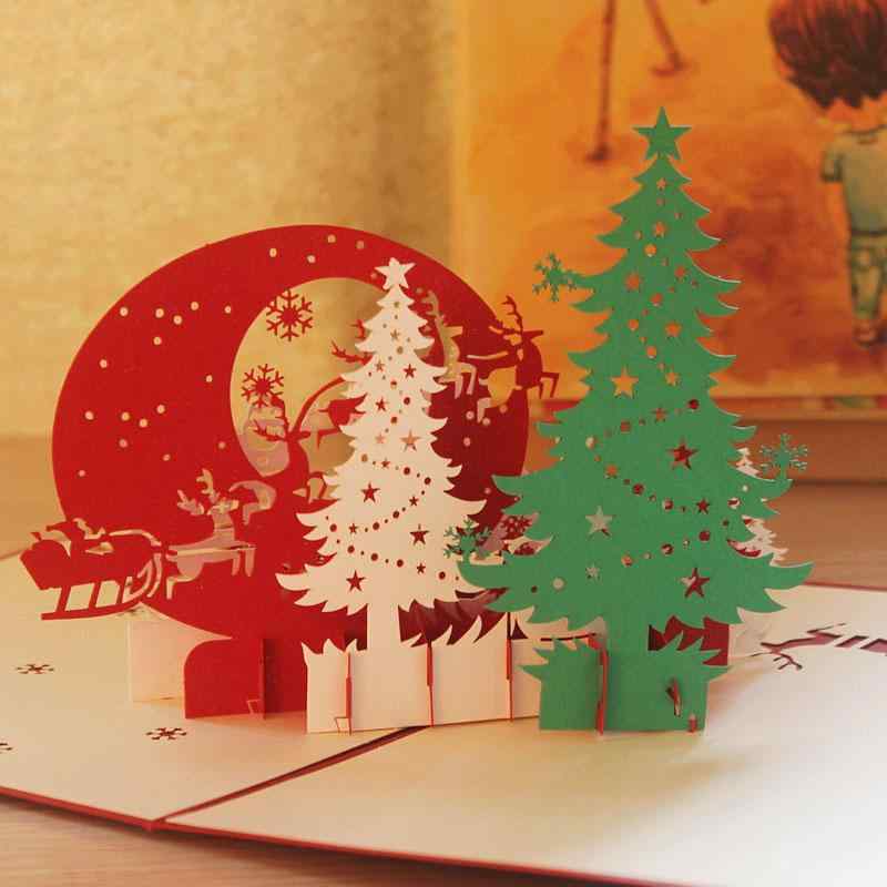 グリーティングカード クリスマス 3D立体 中国風 中華風 おしゃれ プレゼント 贈り物 ビジネス お祝い ..