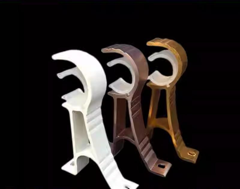 カーテンロッドブラケット フック 鉤 アルミ合金製 ローマ カーテンポール シングル 支持具 ホルダー ..