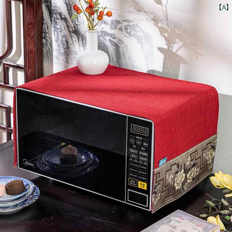 ファブリックカバー 家庭用 電子レンジ オーブン サイドテーブル 防塵 多機能 テーブルクロス 洗濯機 ..