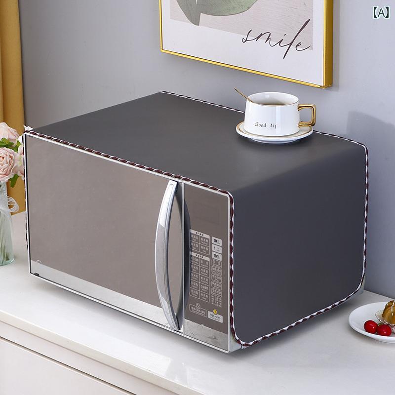 楽天フロントップ楽天市場店家電カバー 電子レンジ 冷蔵庫 洗濯機 オーブン PU素材 防塵 防油 防水 はっ水 防汚 保護 マルチクロス ほこりよけ シンプル モダンインテリア 汚れ防止 傷防止 グレー ブラック ブルー