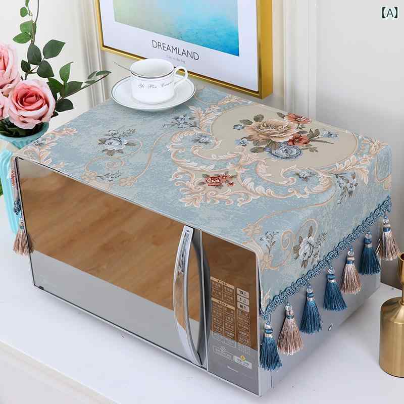 キッチン用品 電子レンジ オーブン カバー クロス 欧風 おしゃれ 北欧風 汎用 家庭用 油汚れ防止 ホコ..