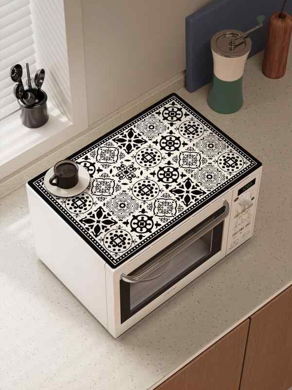 電子レンジ オーブン 洗濯機 冷蔵庫 多機能 防塵カバー 防水 防油 レザー調 マット 傷防止 汚れ防止 拭くだけ お手入れ簡単 滑り止め 合皮 耐熱 保護シート インテリア