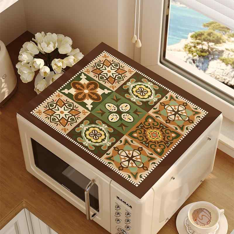 楽天フロントップ楽天市場店家電カバー アメリカンスタイル 電子レンジ オーブン 洗濯機 冷蔵庫 ホコリよけ 防水 撥油 UVカット 多機能 トップカバー マット