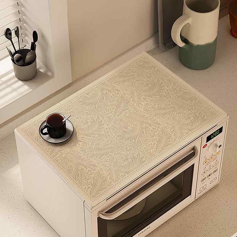 電子レンジカバー 冷蔵庫 オーブン 家電 防塵 防水 防油 レザー 合皮 マット 北欧 レトロ ヴィンテージ風風 お手入れ簡単 拭き取り可能 キッチン雑貨 インテリア