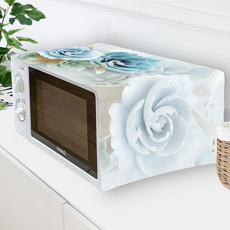 レンジカバー 電子レンジ用 防塵クロス マルチカバー ホコリ避け 日焼け防止 布製 キッチン おしゃれ シンプルモダン 植物柄 エルク柄 ローズ柄 長方形