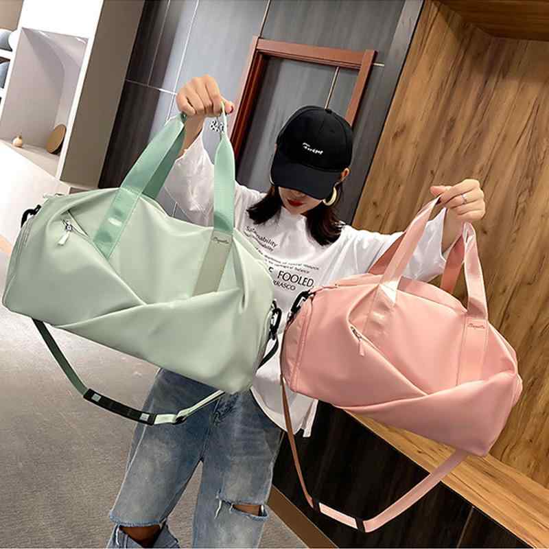 ダンスバッグ レディース ヨガ スポーツ バレエ 手提げ トート ショルダー 大容量 おしゃれ 大人 ジッパー ポケット 緑 ピンク 紫 無地 シンプル