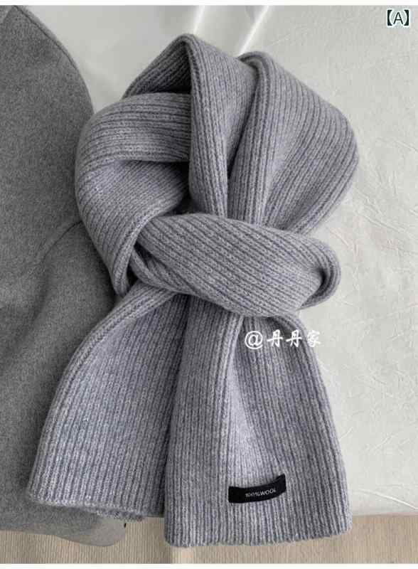 マフラー ストール メンズ レディース 純ウール 厳選 ニット 暖かい 厚手 無地 カップル ペア 学生 普段使い 冬 長方形 グレー レッド ブラック