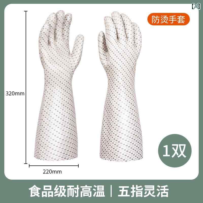 手袋 メンズ レディース 鍋つかみ ミトン グローブ 耐熱 食品グレード 薄手 軽量 厚手 ロング オーブン..