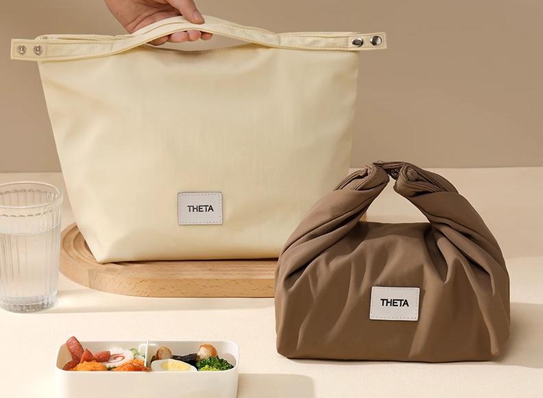 ランチバッグ メンズ レディース 防水 保温 厚手 タスロン生地 手提げ 弁当袋 ランチトート 通勤 通学 ピクニック オフィス 大容量 シンプル スクエア型 おしゃれ お弁当入れ クリーム バンキュウグレー エレファントグレー