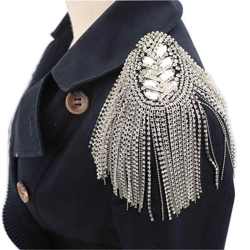 肩章 ブローチ レディース 欧米風 韓国 きらめく ラインストーン フリンジ エポレット 結婚式 パーティ..