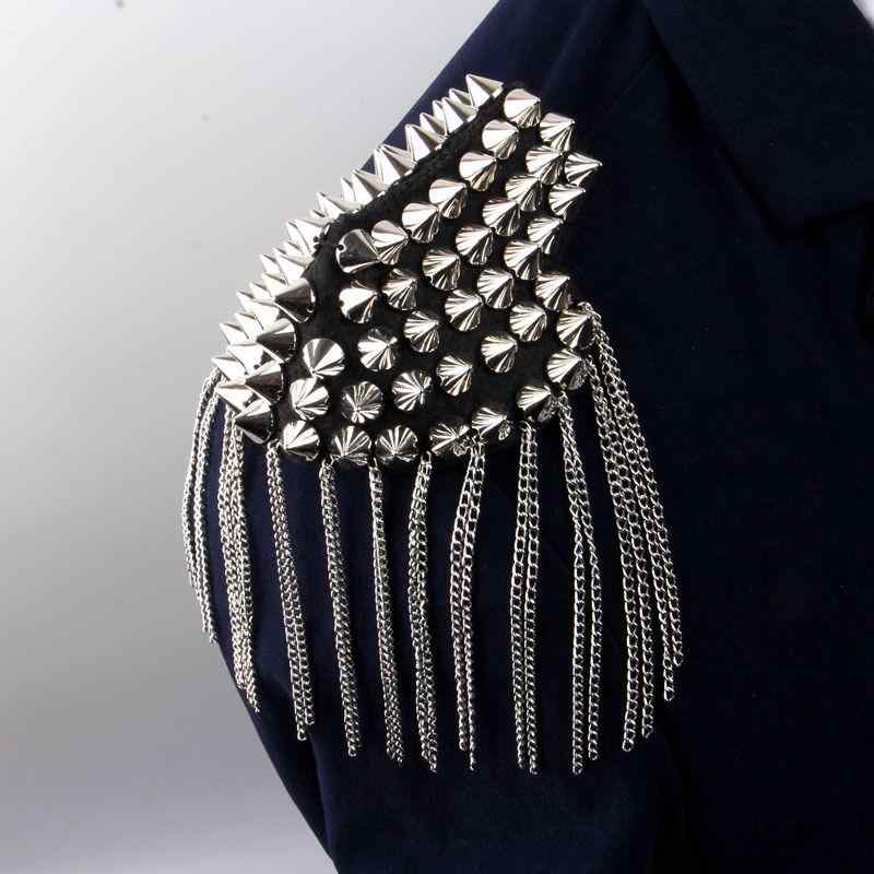 肩章 ブローチ メンズ レディース キッズ 韓国 英国風 スタッズ ロングタッセル 大胆 個性的 発表会 舞..