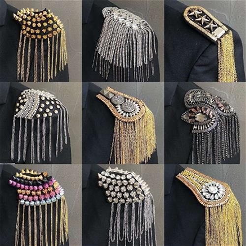 肩章 ブローチ メンズ レディース 礼服 スーツ ジャケット フォーマル 舞台 ステージ ダンス 大ぶり 華..