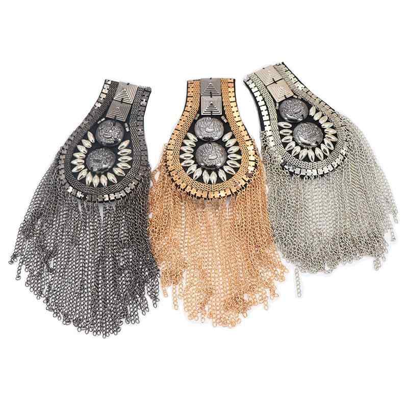 肩章 ブローチ メンズ レディース 韓国 ブリティッシュ レトロ クラシック エポレット 肩飾り メタル ..