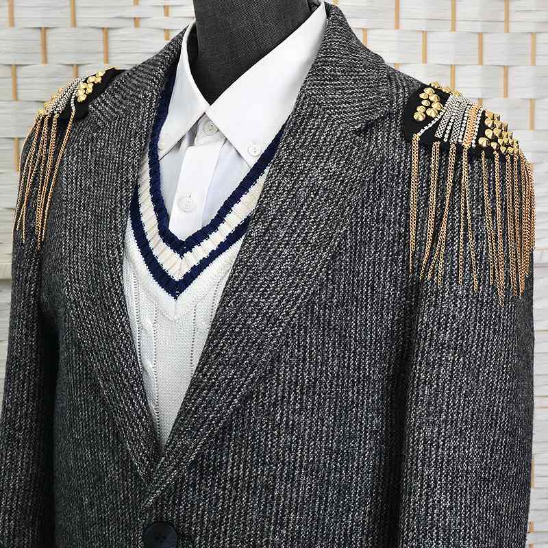 肩章 メンズ レディース 重厚感 ビーズ フリンジ タッセル ワッペン アップリケ ミリタリー エンブレム..