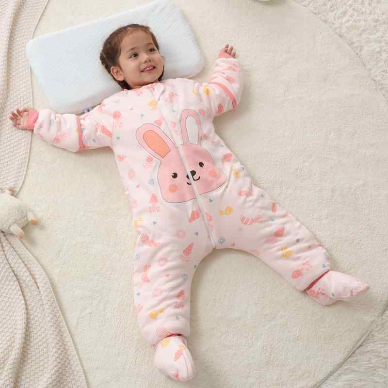 ベビー キッズ 寝袋 スリーピングバッグ 男の子 女の子 コットン 綿 恒温 温度調整 寝冷え防止 ブラン..