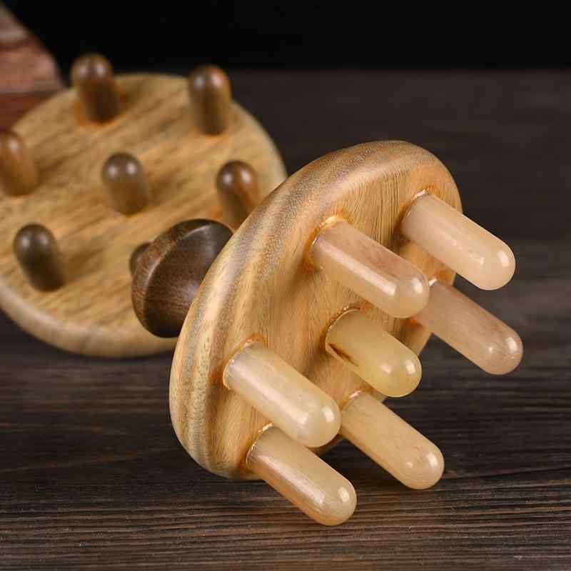 頭皮ケアブラシ メンズ レディース 緑檀木 水牛角 ヘッドマッサージコーム ケア 血行促進 シャンプー ..